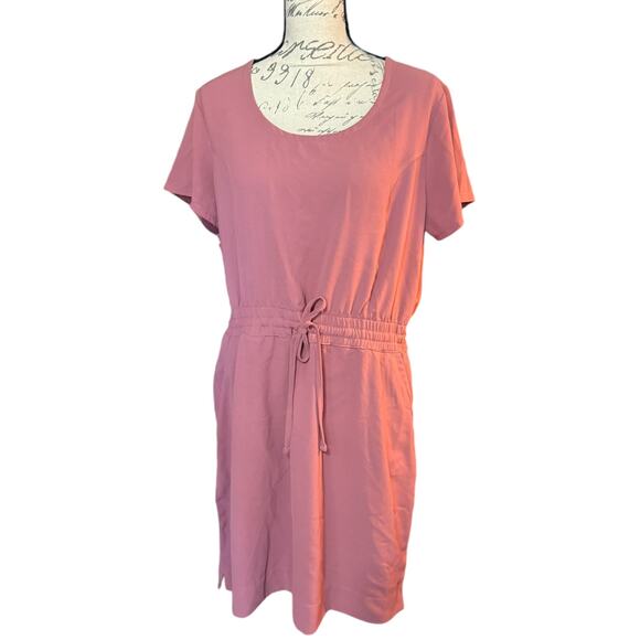 32 Degrees Cool Pink Round Neck Elastic Waist Dress Small NWOT - Picture 1 of 4